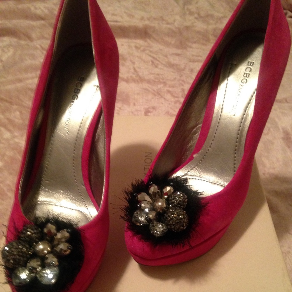 Hot pink pumps